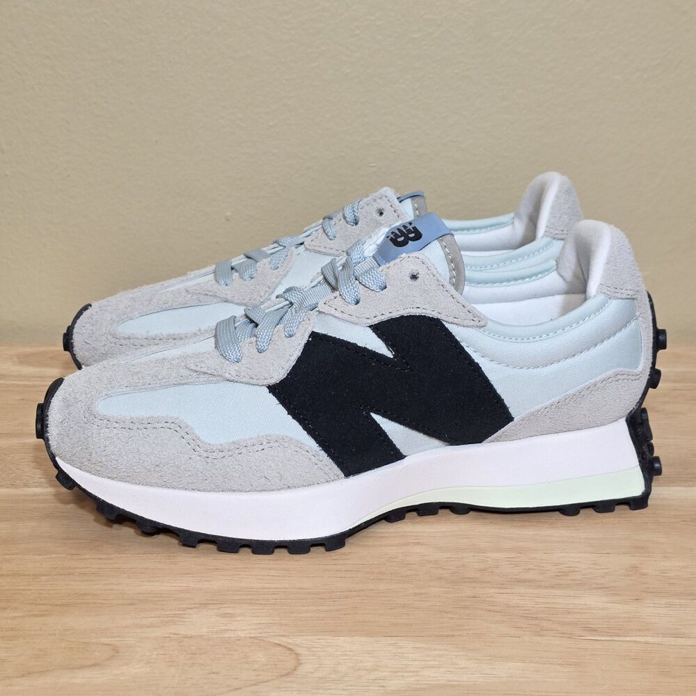 New Balance 327 Light Blue Grey White Black WS327WD Women's Size 7.5 - Picture 3 of 8